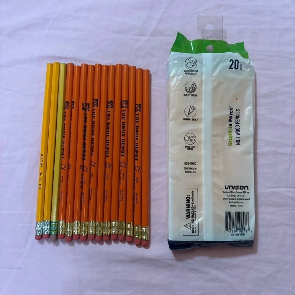 NEW 20 units Unison graphite Force No.2 wood pencils & 15 pencils Home Depot